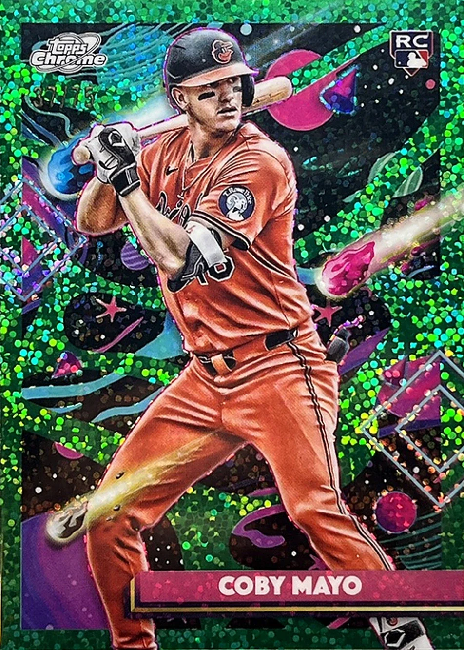 Coby Mayo 2025 Topps Cosmic Chrome Green Space Dust Refractor RC 37/75 #154